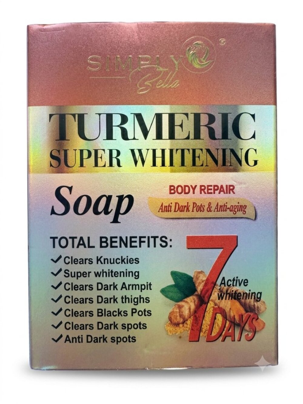 Simply Bella Turmeric Super Whitening Soap Body Repair 100g NIB